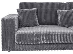 Corner Sofa LOFOTEN Corduroy Dark Grey 4 Seater Left Hand