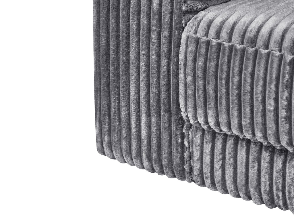 Corner Sofa LOFOTEN Corduroy Dark Grey 4 Seater Left Hand