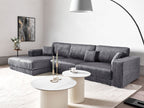 Corner Sofa LOFOTEN Corduroy Dark Grey 4 Seater Right Hand