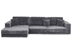 Corner Sofa LOFOTEN Corduroy Dark Grey 4 Seater Right Hand