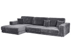 Corner Sofa LOFOTEN Corduroy Dark Grey 4 Seater Right Hand