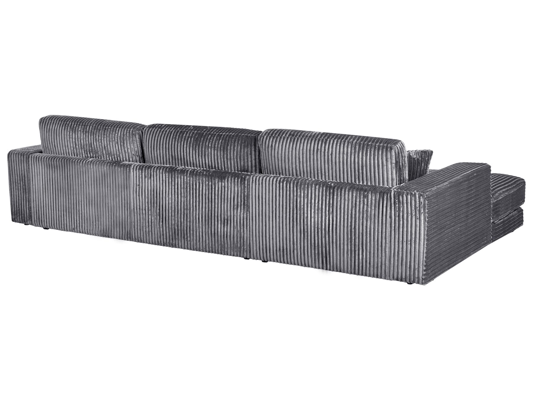 Corner Sofa LOFOTEN Corduroy Dark Grey 4 Seater Right Hand