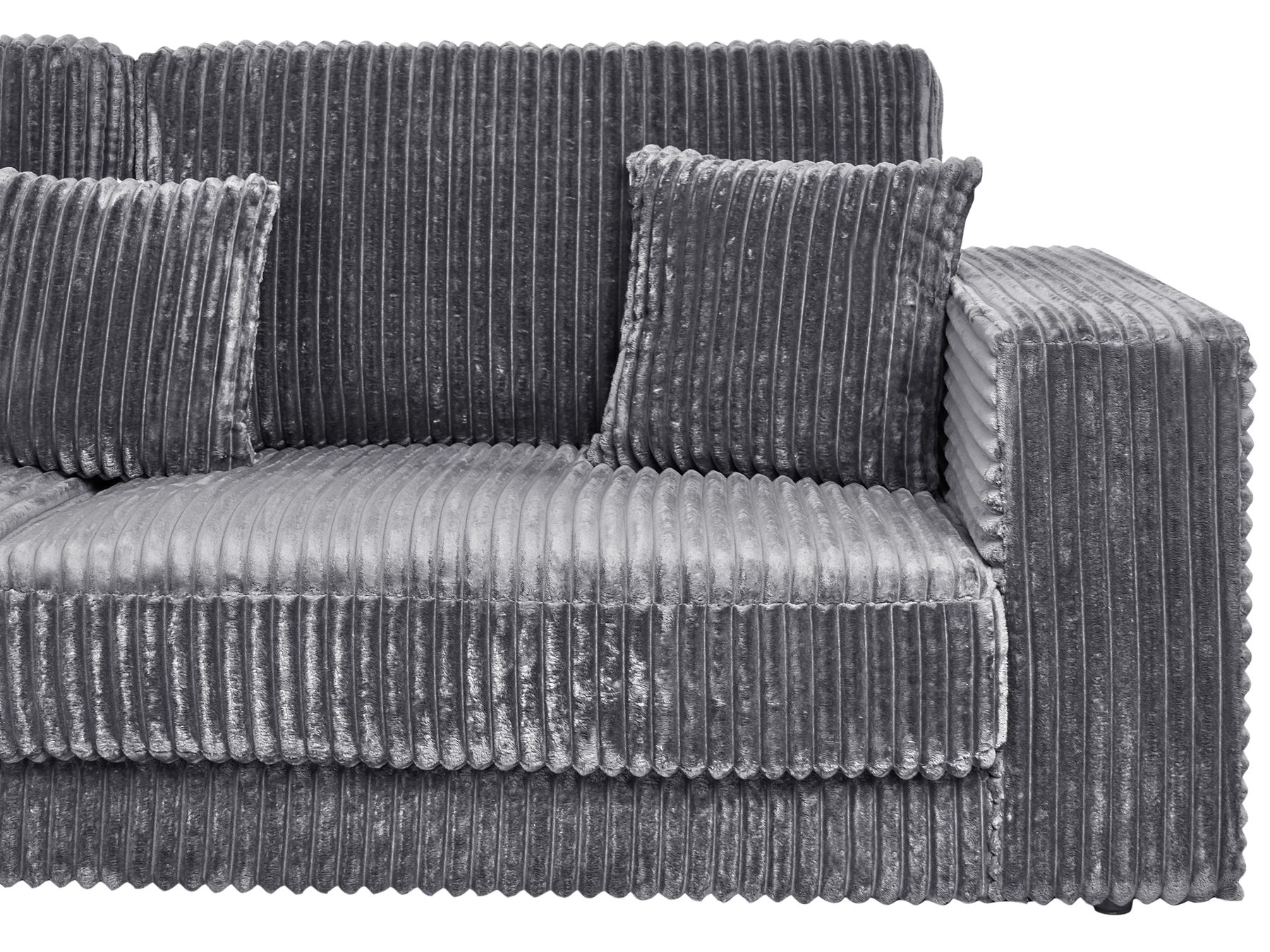 Corner Sofa LOFOTEN Corduroy Dark Grey 4 Seater Right Hand