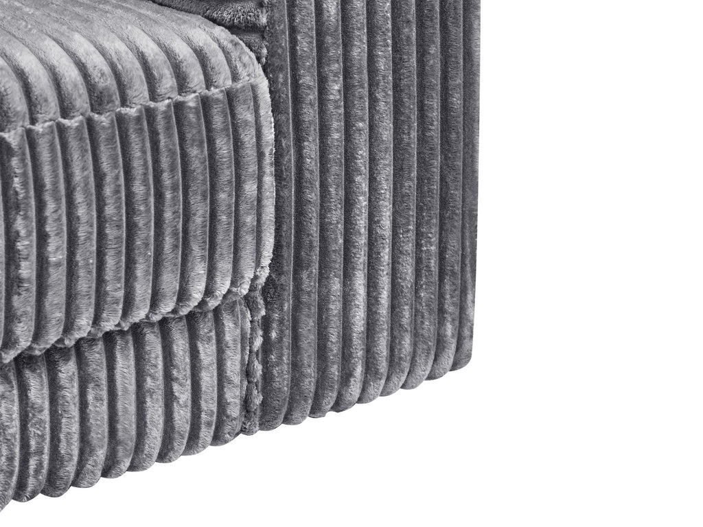 Corner Sofa LOFOTEN Corduroy Dark Grey 4 Seater Right Hand