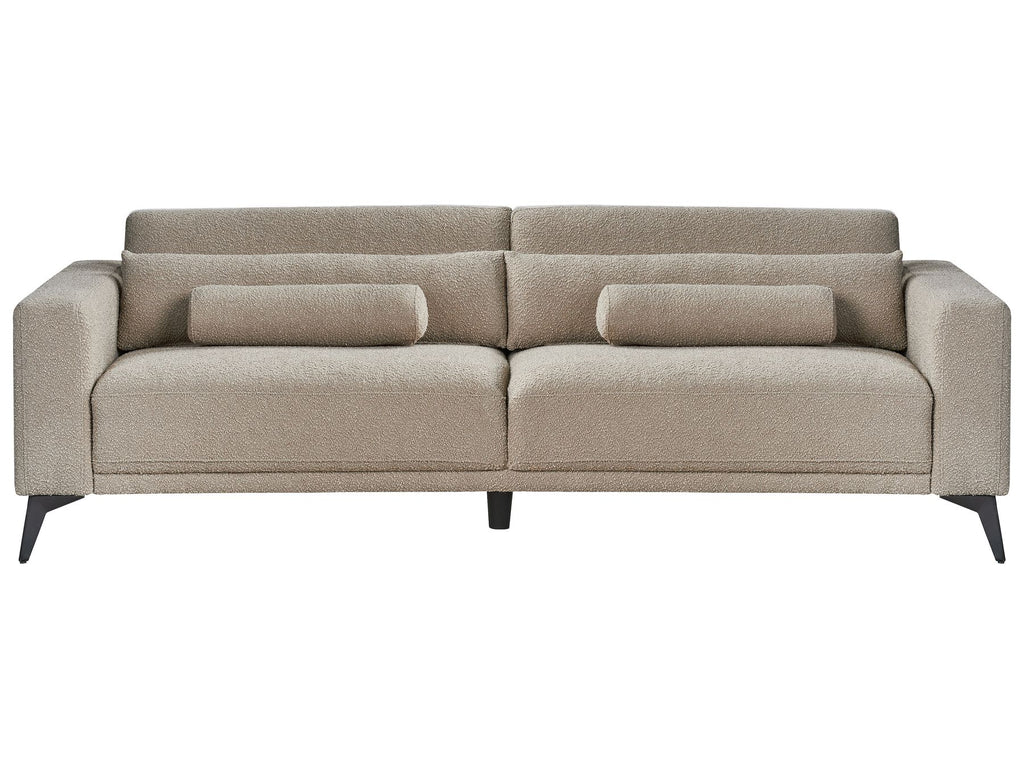 3 Seater Boucle Sofa Taupe ANGE