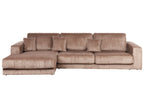 Corner Sofa LOFOTEN Corduroy Light Brown 4 Seater Right Hand