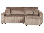 Corner Sofa Bed ABACKA Corduroy Light Brown with Storage 3 Seater Left Hand