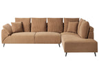 Corner Sofa LUNNER Corduroy Brown 4 Seater Left Hand