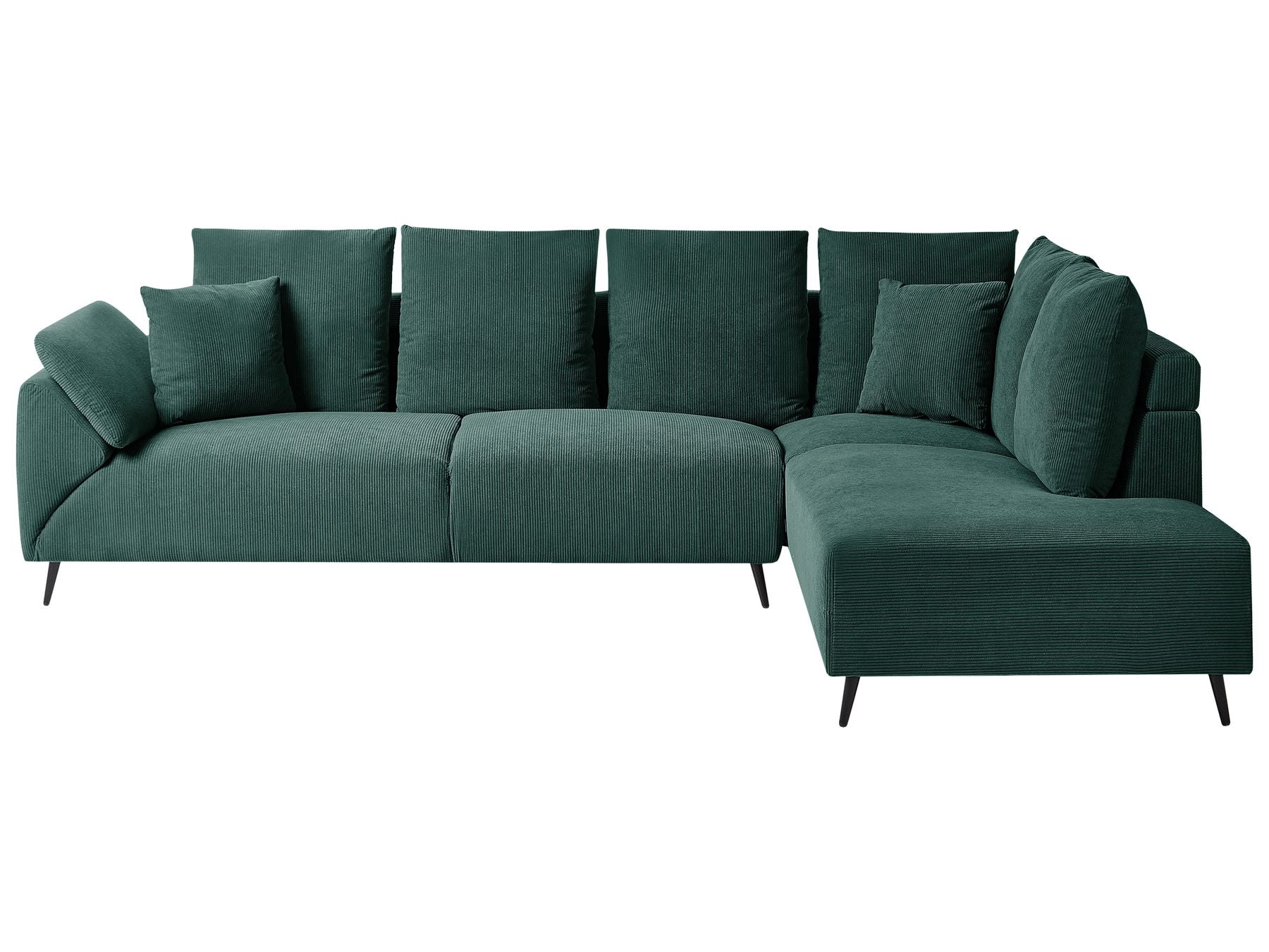 Corner Sofa LUNNER Corduroy Dark Green 4 Seater Left Hand