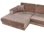 Corner Sofa LOFOTEN Corduroy Light Brown 3 Seater Right Hand