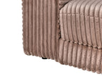 Corner Sofa LOFOTEN Corduroy Light Brown 3 Seater Right Hand