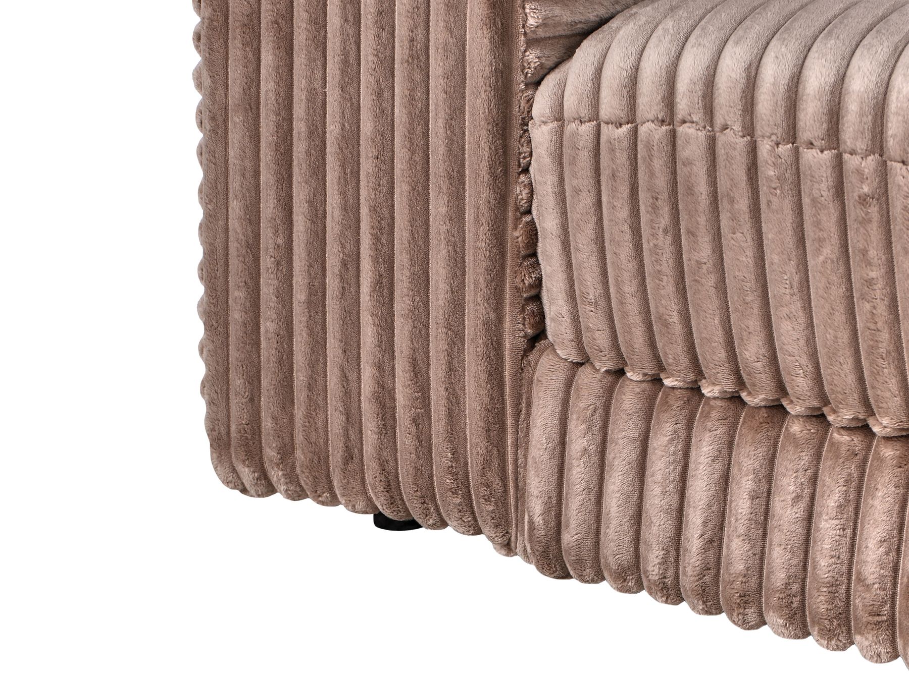 Corner Sofa LOFOTEN Corduroy Light Brown 3 Seater Right Hand