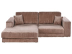 Corner Sofa LOFOTEN Corduroy Light Brown 3 Seater Right Hand