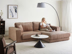 Corner Sofa LOFOTEN Corduroy Light Brown 3 Seater Left Hand