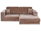 Corner Sofa LOFOTEN Corduroy Light Brown 3 Seater Left Hand