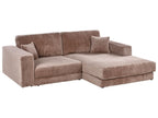 Corner Sofa LOFOTEN Corduroy Light Brown 3 Seater Left Hand