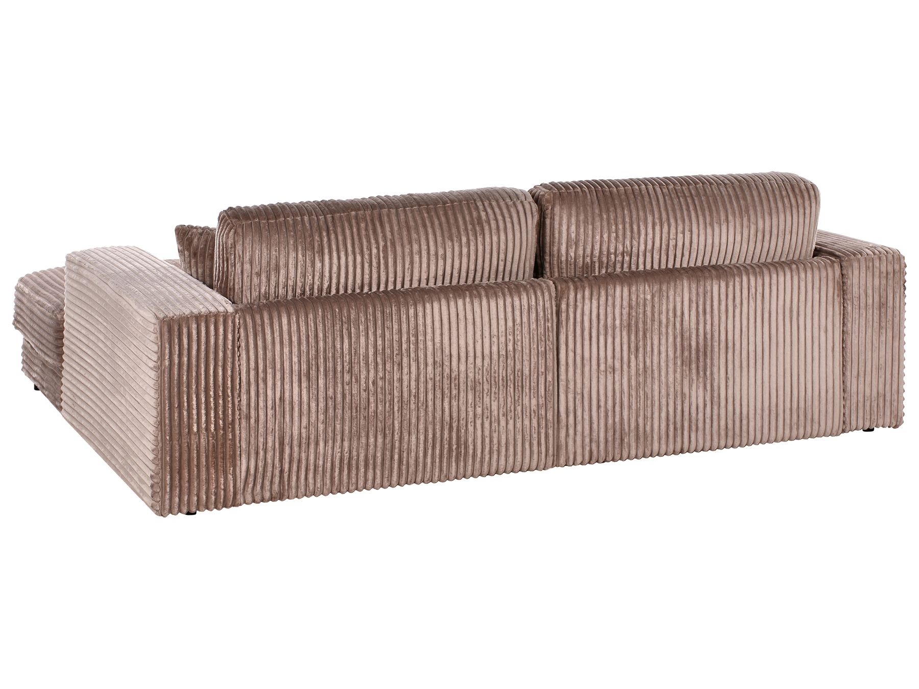 Corner Sofa LOFOTEN Corduroy Light Brown 3 Seater Left Hand