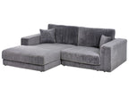 Corner Sofa LOFOTEN Corduroy Dark Grey 3 Seater Right Hand