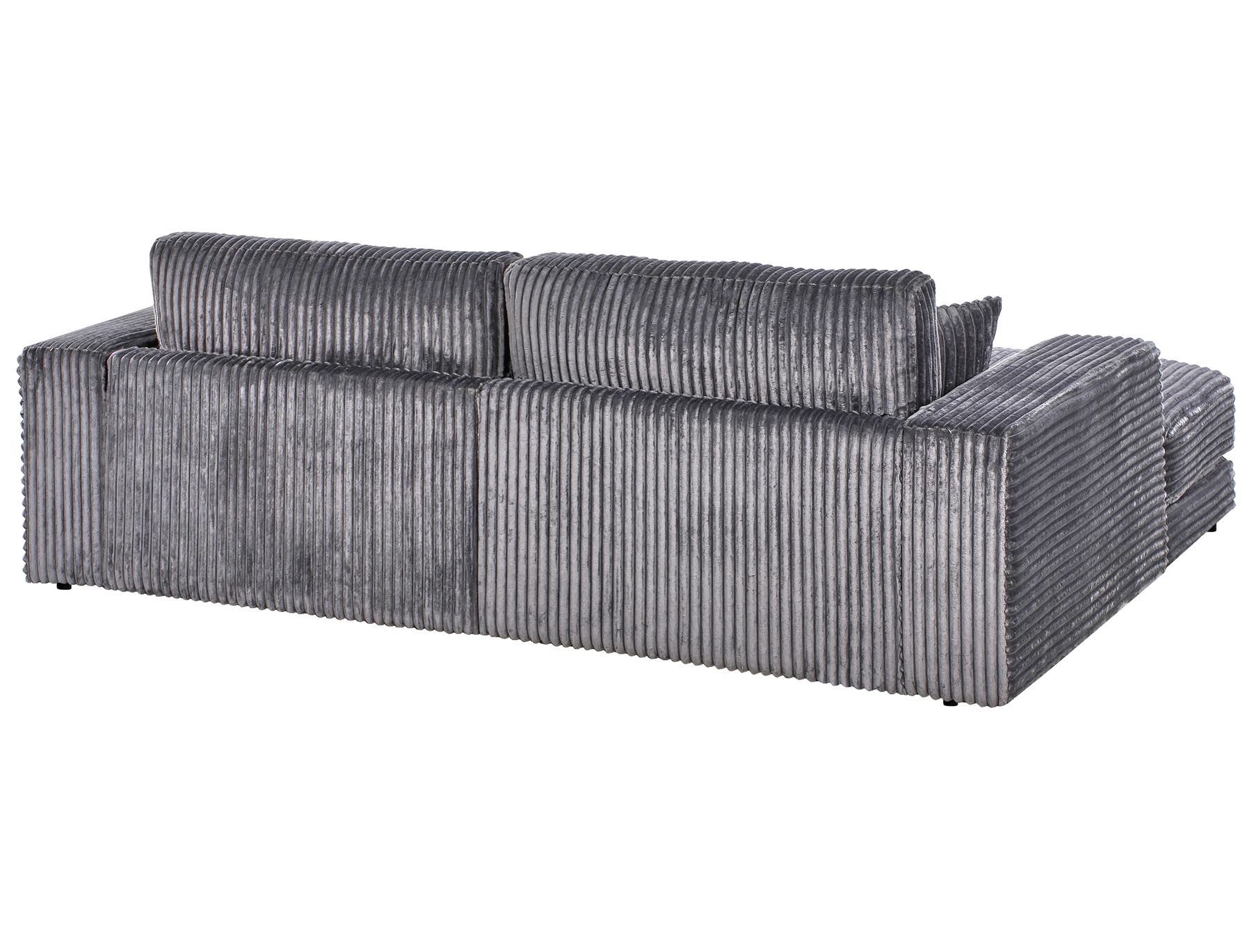 Corner Sofa LOFOTEN Corduroy Dark Grey 3 Seater Right Hand
