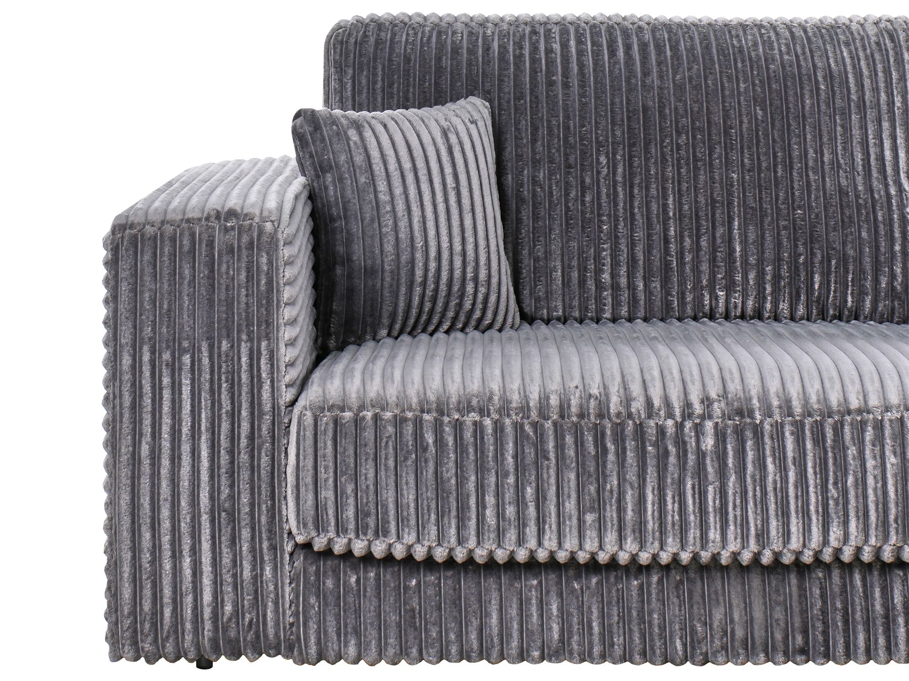 Corner Sofa LOFOTEN Corduroy Dark Grey 3 Seater Right Hand