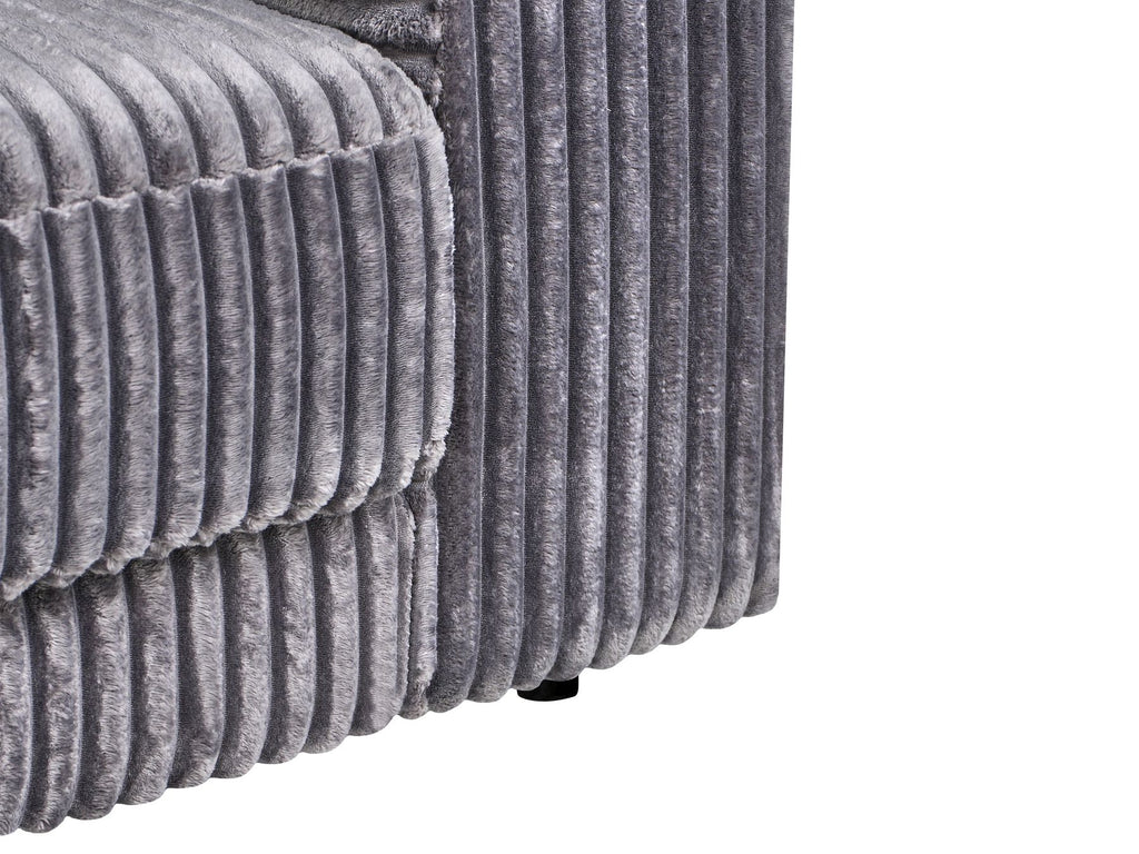 Corner Sofa LOFOTEN Corduroy Dark Grey 3 Seater Right Hand