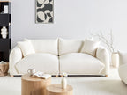 3 Seater Boucle Sofa Off-White LUVOS