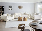3 Seater Boucle Sofa Off-White LUVOS