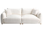 3 Seater Boucle Sofa Off-White LUVOS
