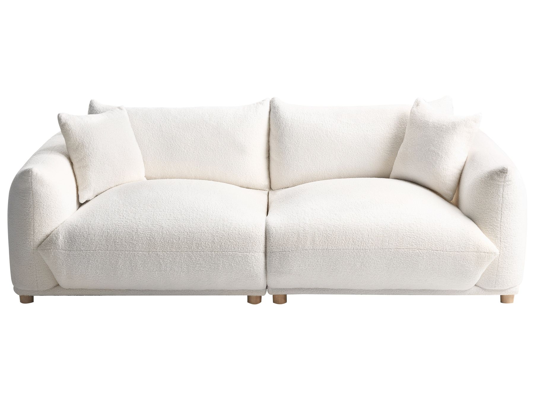 3 Seater Boucle Sofa Off-White LUVOS