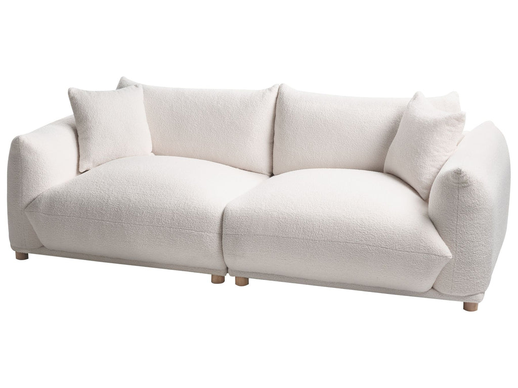 3 Seater Boucle Sofa Off-White LUVOS
