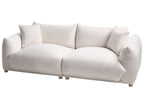 3 Seater Boucle Sofa Off-White LUVOS