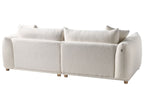 3 Seater Boucle Sofa Off-White LUVOS