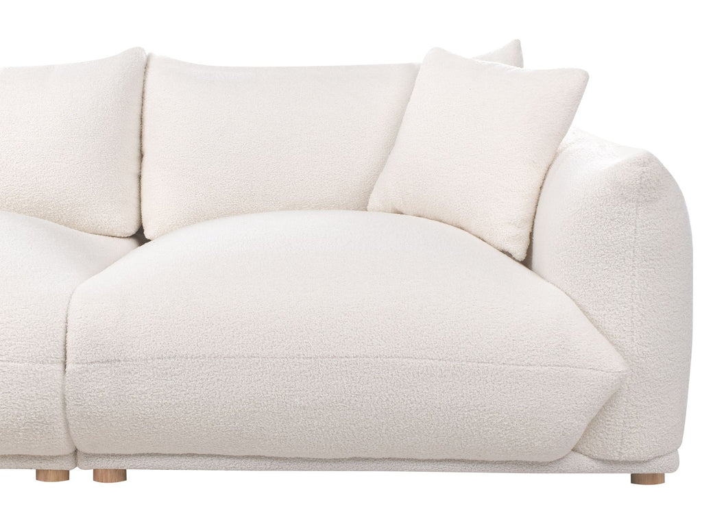 3 Seater Boucle Sofa Off-White LUVOS