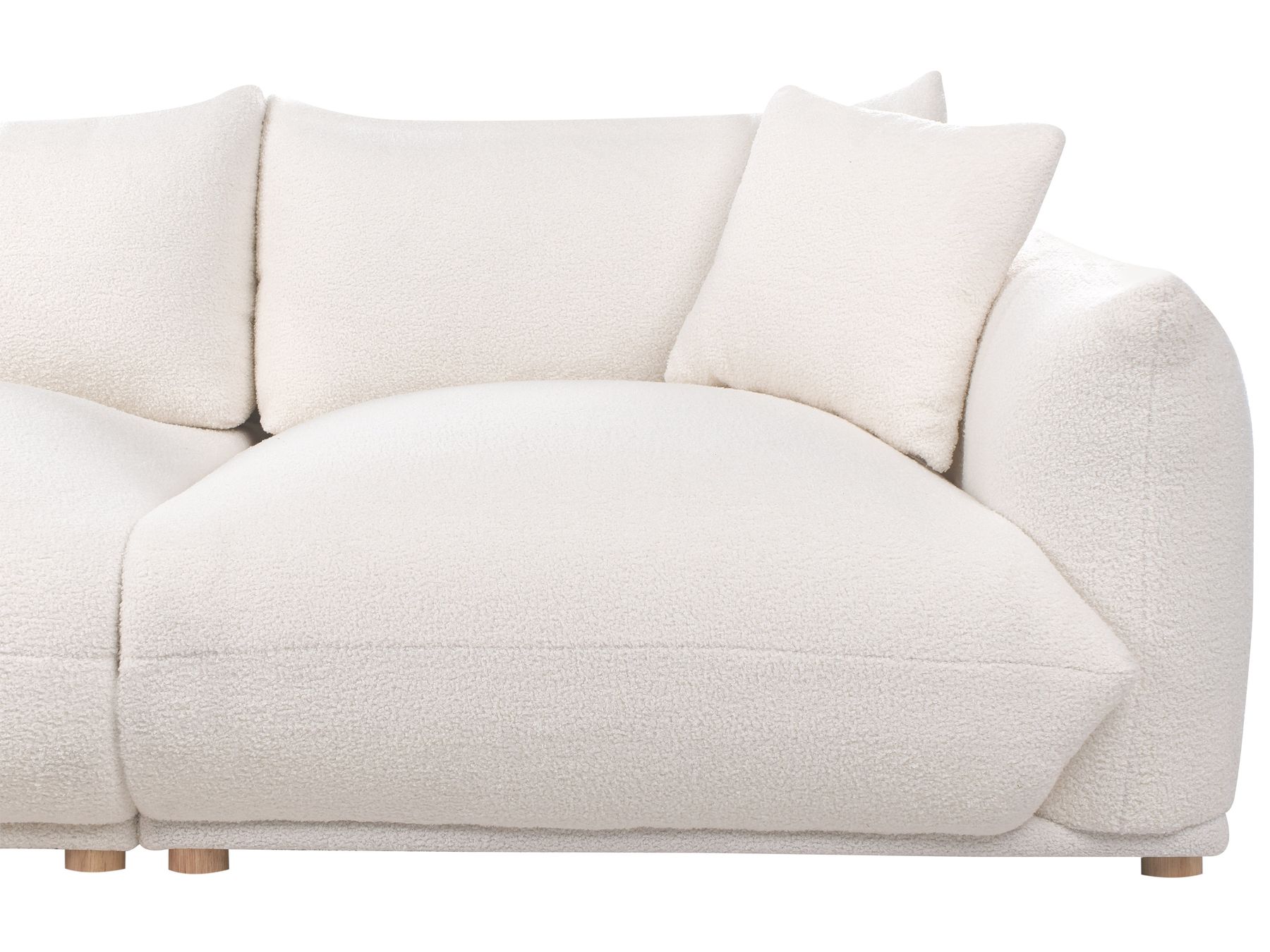 3 Seater Boucle Sofa Off-White LUVOS