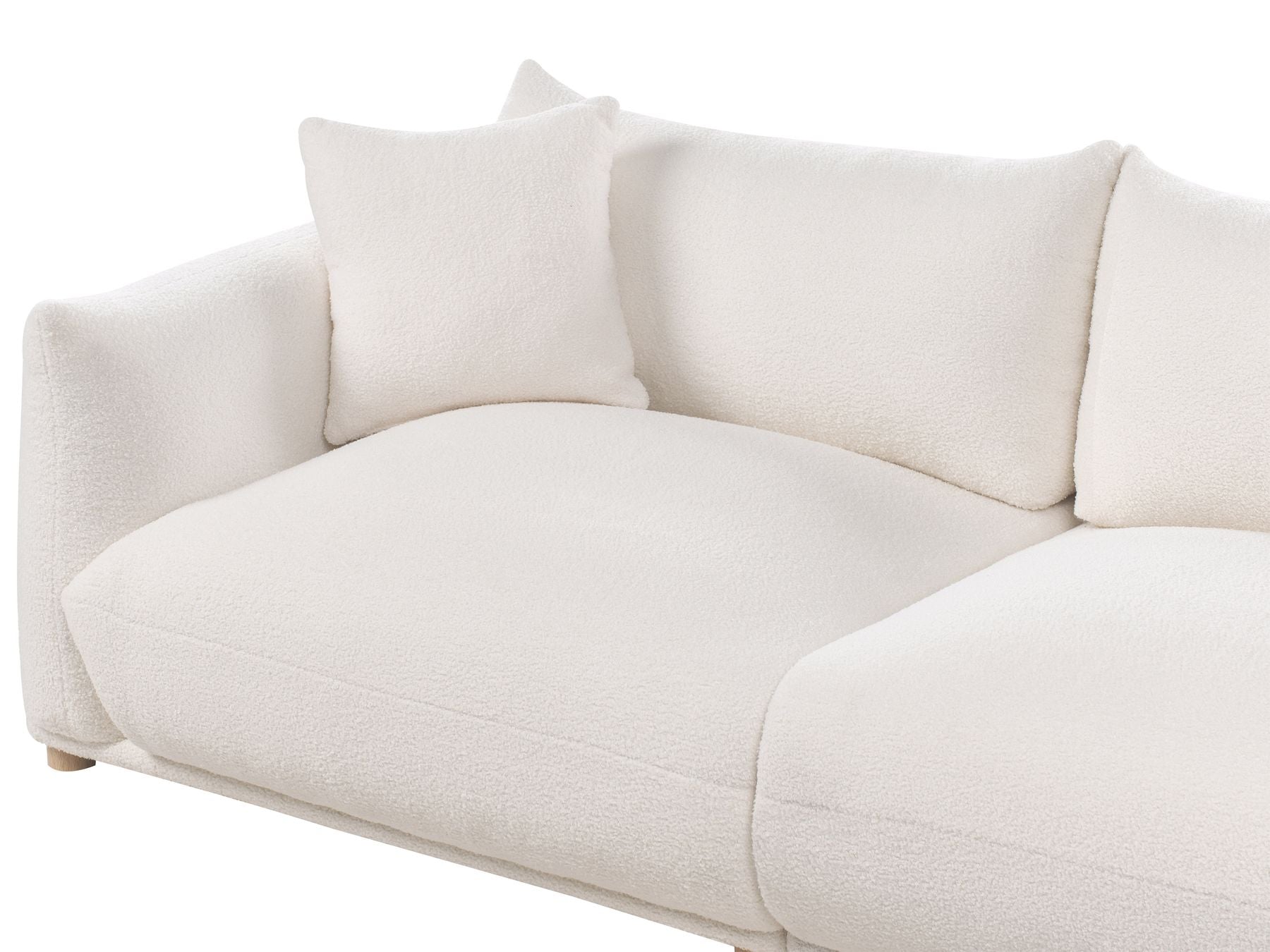 3 Seater Boucle Sofa Off-White LUVOS