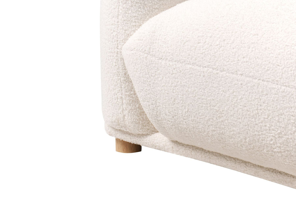 3 Seater Boucle Sofa Off-White LUVOS