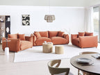 3 Seater Velvet Sofa Golden Brown LUVOS