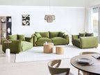 3 Seater Velvet Sofa Green LUVOS