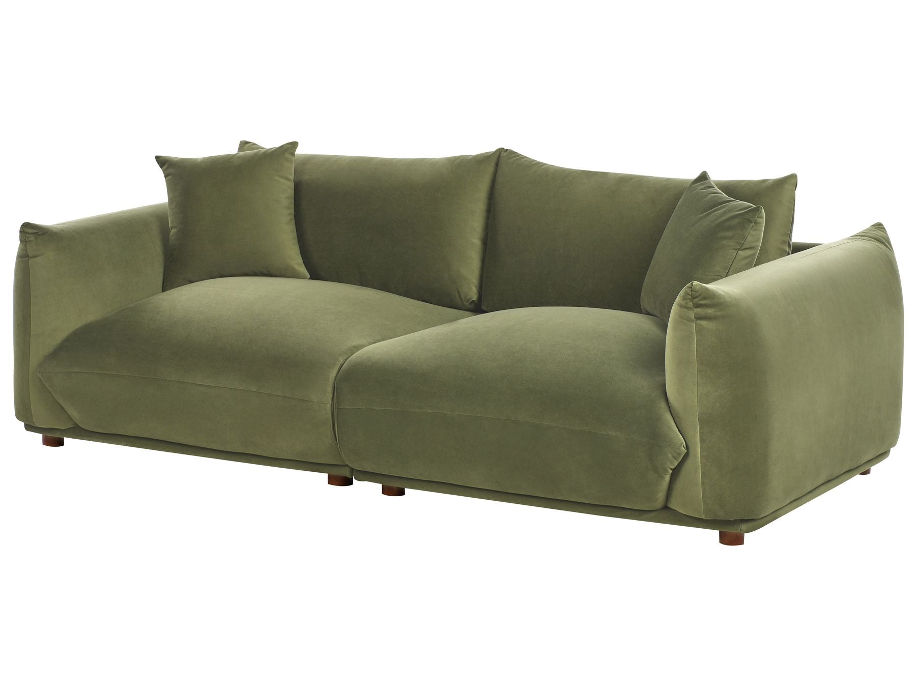 3 Seater Velvet Sofa Green LUVOS