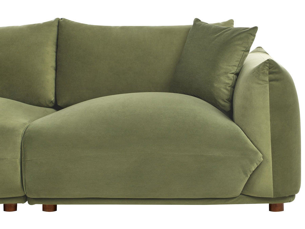 3 Seater Velvet Sofa Green LUVOS