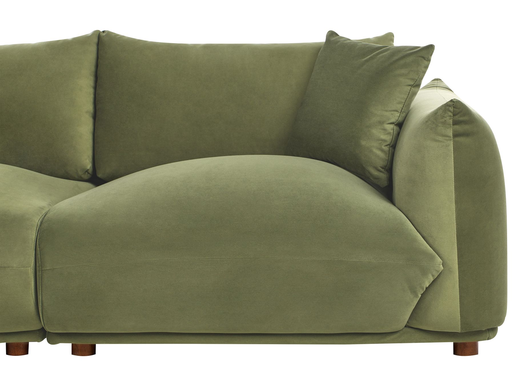 3 Seater Velvet Sofa Green LUVOS