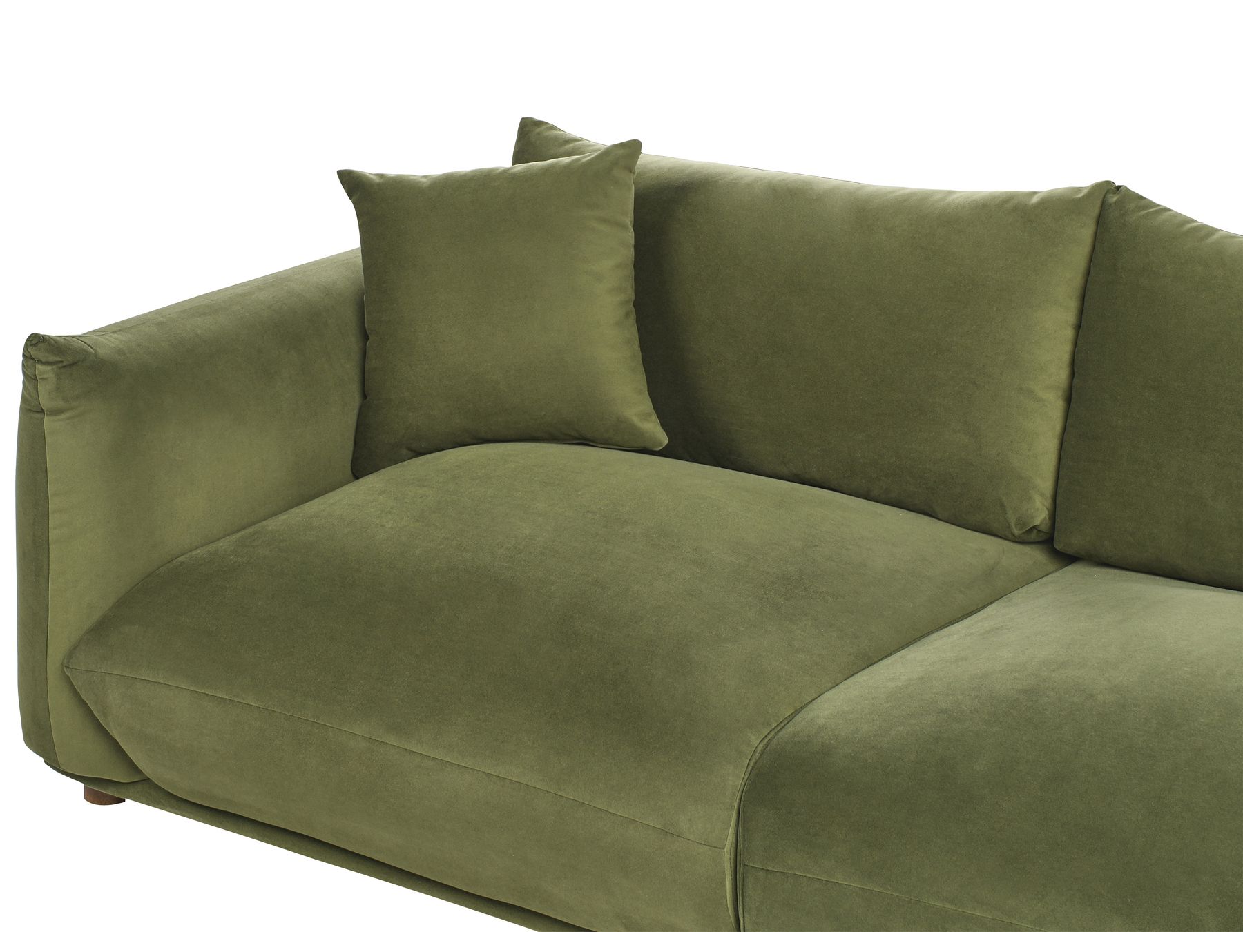 3 Seater Velvet Sofa Green LUVOS