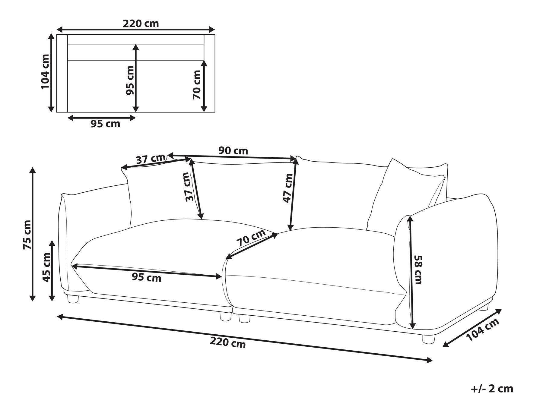 3 Seater Velvet Sofa Green LUVOS