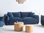 3 Seater Velvet Sofa Dark Blue LUVOS