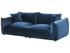 3 Seater Velvet Sofa Dark Blue LUVOS