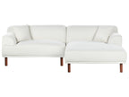 Left Hand Boucle Corner Sofa White HOLT