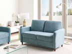 2 Seater Fabric Sofa with Storage Blue MARE