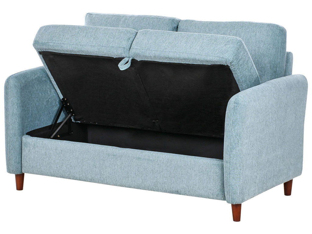 2 Seater Fabric Sofa with Storage Blue MARE