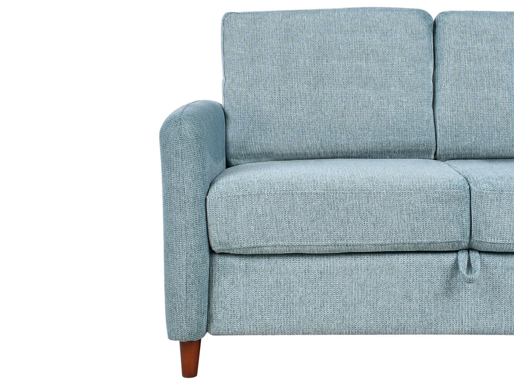 2 Seater Fabric Sofa with Storage Blue MARE