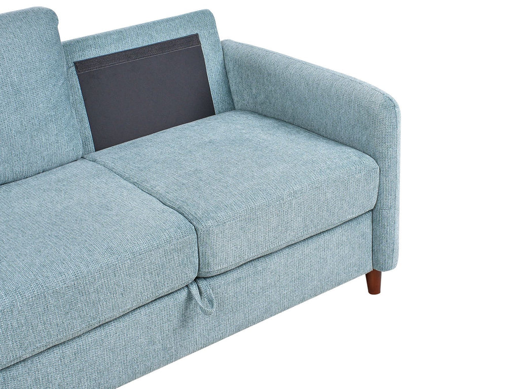 2 Seater Fabric Sofa with Storage Blue MARE
